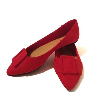 NWOT Red pointed toe flats